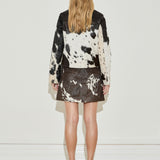 Cowhide Mini Leather Skirt