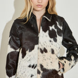 Cowhide Mini Leather Skirt