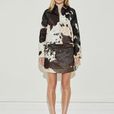 Cowhide Mini Leather Skirt