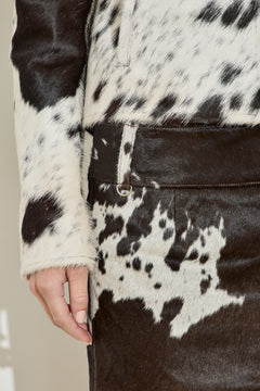 Cowhide Mini Leather Skirt