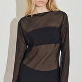Silk Chiffon Long Sleeve Dress