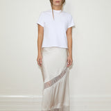 Silk Lace Midi Skirt