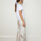 Silk Lace Midi Skirt
