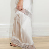 Silk Lace Midi Skirt