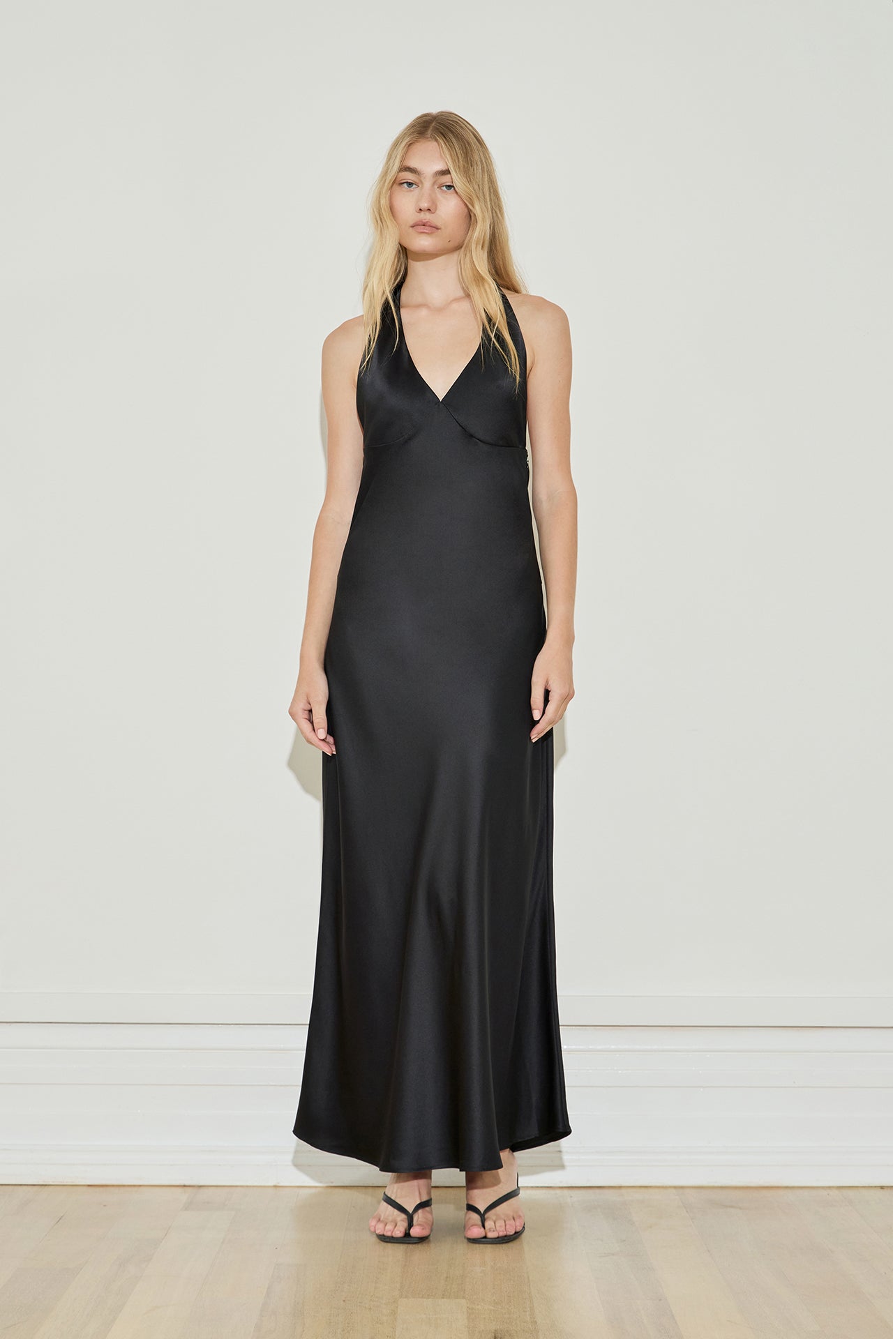 silk maison halter dress MAISON ESSENTIELE | Madison in our Vintage Halter Maxi in 100% silk