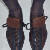 Nikoletta Brown and Navy Sneakers