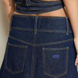 Denim Wrap Mini Skirt
