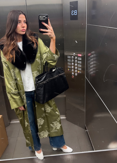 Fur Trimmed Kimono Duster - As seen on