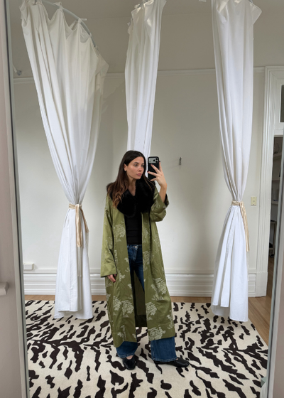 Fur Trimmed Kimono Duster - As seen on