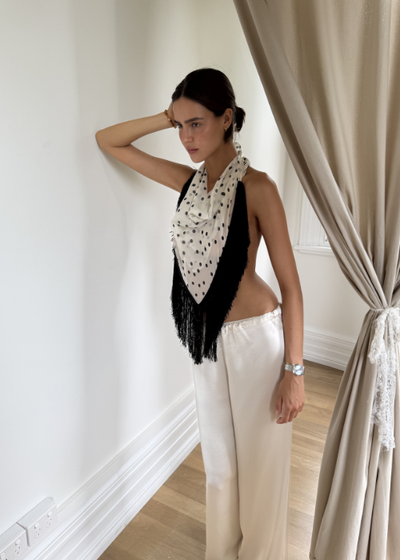 Silk Chiffon Fringe Scarf - As seen on