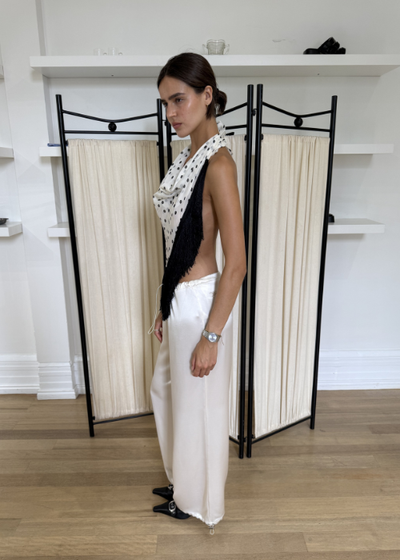 Silk Chiffon Fringe Scarf - As seen on