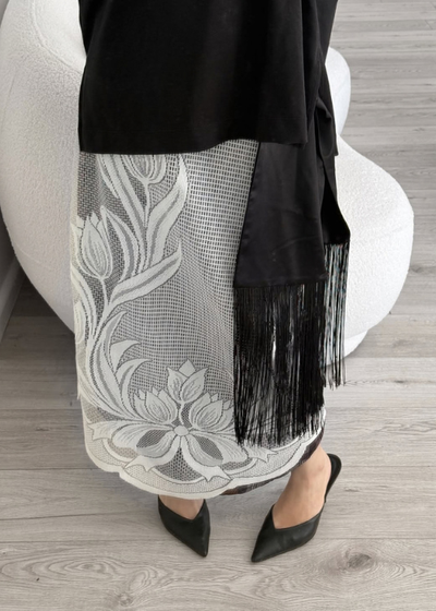 Silk Fringe Scarf - As seen on