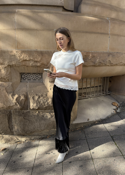 Lace Trimmed Baby Tee - As seen on
