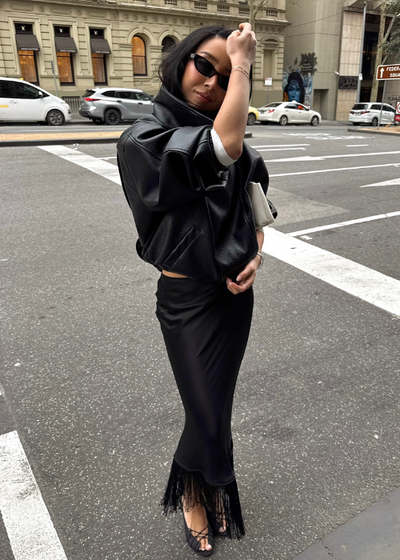 Silk Fringe Skirt - As seen on
