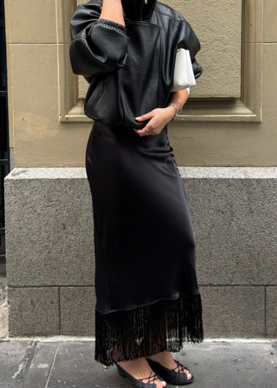 Silk Fringe Skirt - As seen on