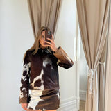 Cowhide Mini Leather Skirt
