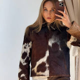 Cowhide Mini Leather Skirt