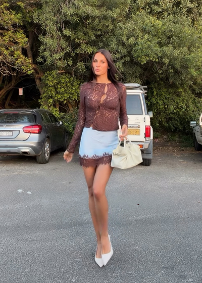 Silk Lace Mini Skirt - As seen on