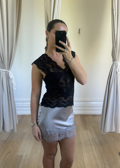 Silk Lace Mini Skirt - As seen on