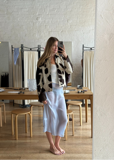 Silk Chiffon Midi Skirt - As seen on