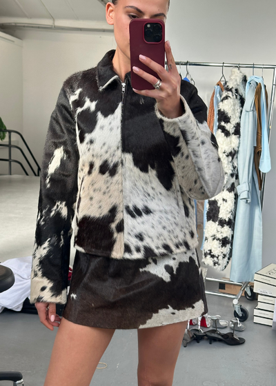 Cowhide Mini Leather Skirt - As seen on