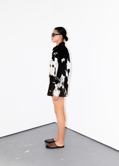 Cowhide Mini Leather Skirt - As seen on