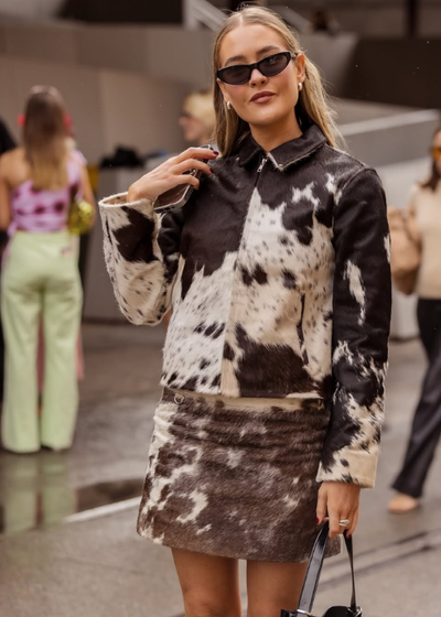 Cowhide Mini Leather Skirt - As seen on