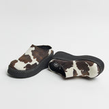 Kristi Cow Print Mules