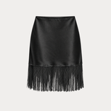 Silk Fringe Midi Skirt