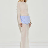 Silk Chiffon Long Sleeve Dress
