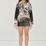 Cowhide Mini Leather Skirt