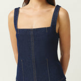 Denim Top Stitch Bodice