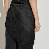 Jacquard Silk Fringe Scarf