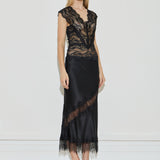 Silk Lace Midi Skirt