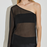 One Shoulder Long Sleeve Top