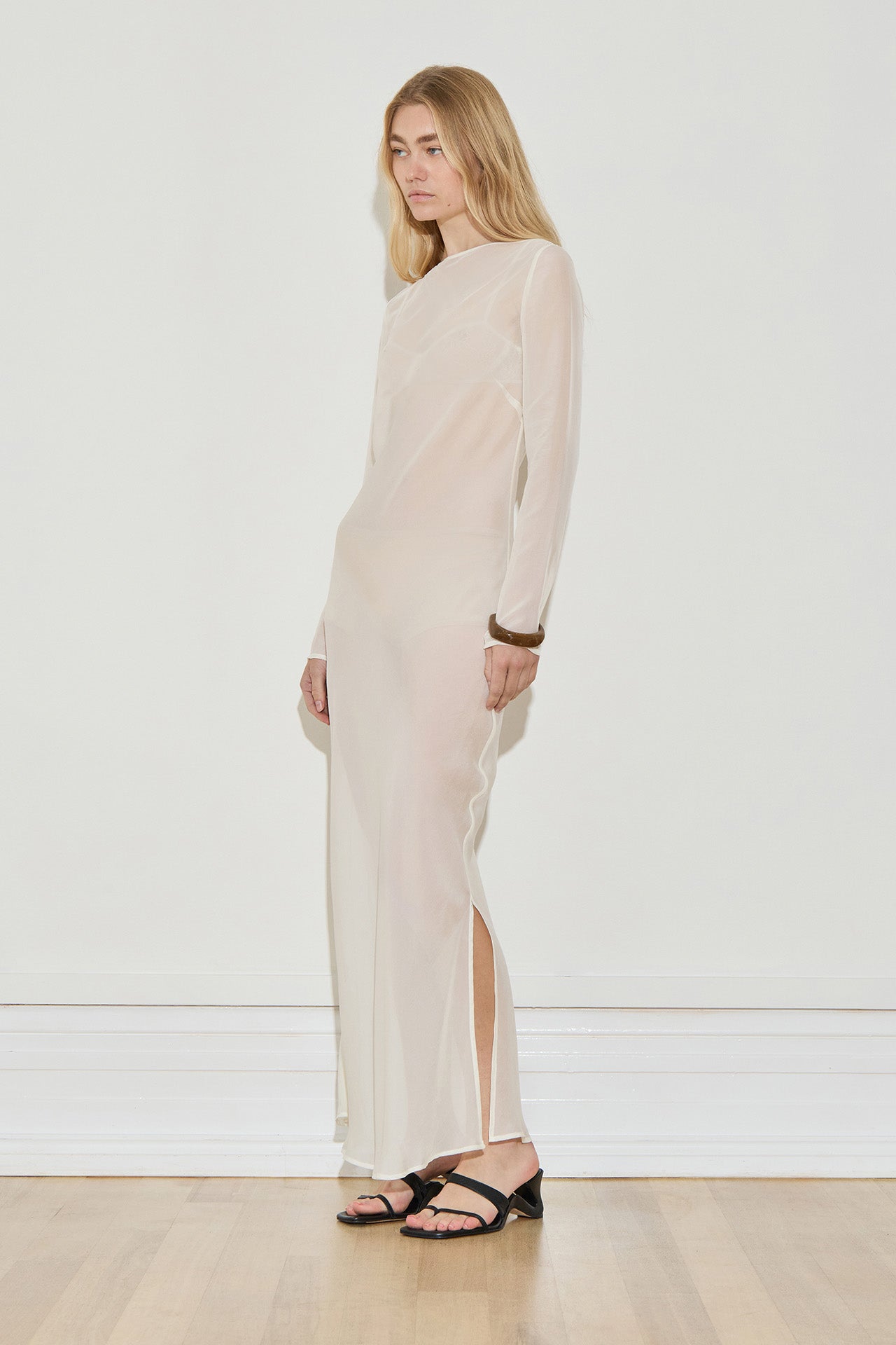 maison silk dress Maison Margiela Maxi Draped Satin Dress