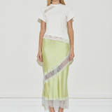 Silk Lace Midi Skirt