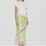 Silk Lace Midi Skirt