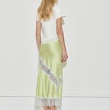 Silk Lace Midi Skirt
