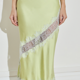 Silk Lace Midi Skirt