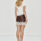 Silk Lace Mini Skirt