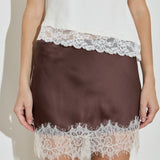 Silk Lace Mini Skirt