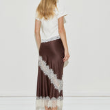 Silk Lace Midi Skirt