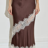 Silk Lace Midi Skirt
