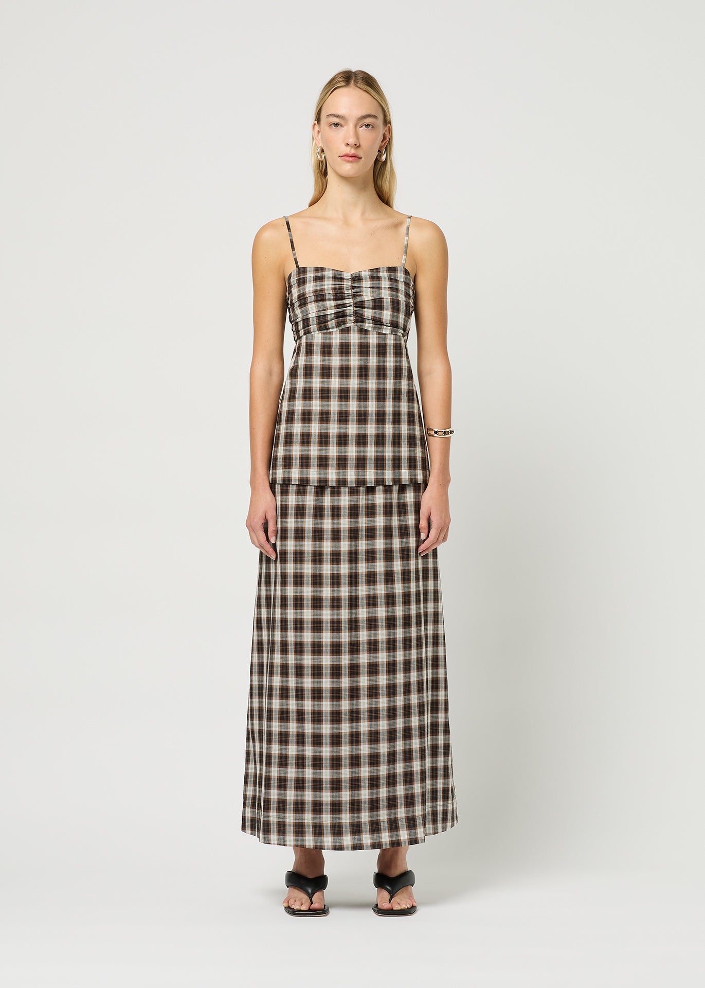 Auguste the label gingham panelled maxi dress best sale