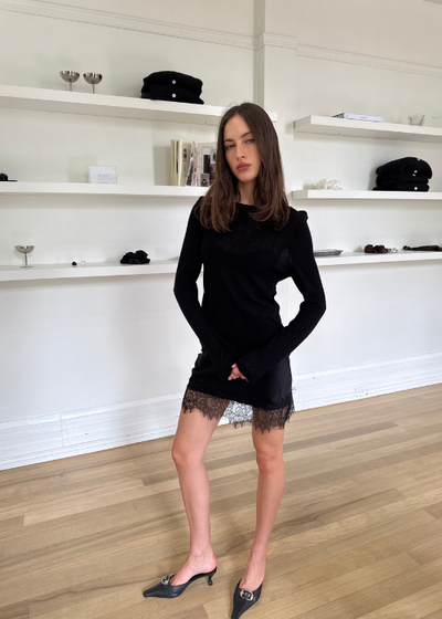 Silk Lace Mini Skirt - As seen on