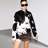Cowhide Mini Leather Skirt